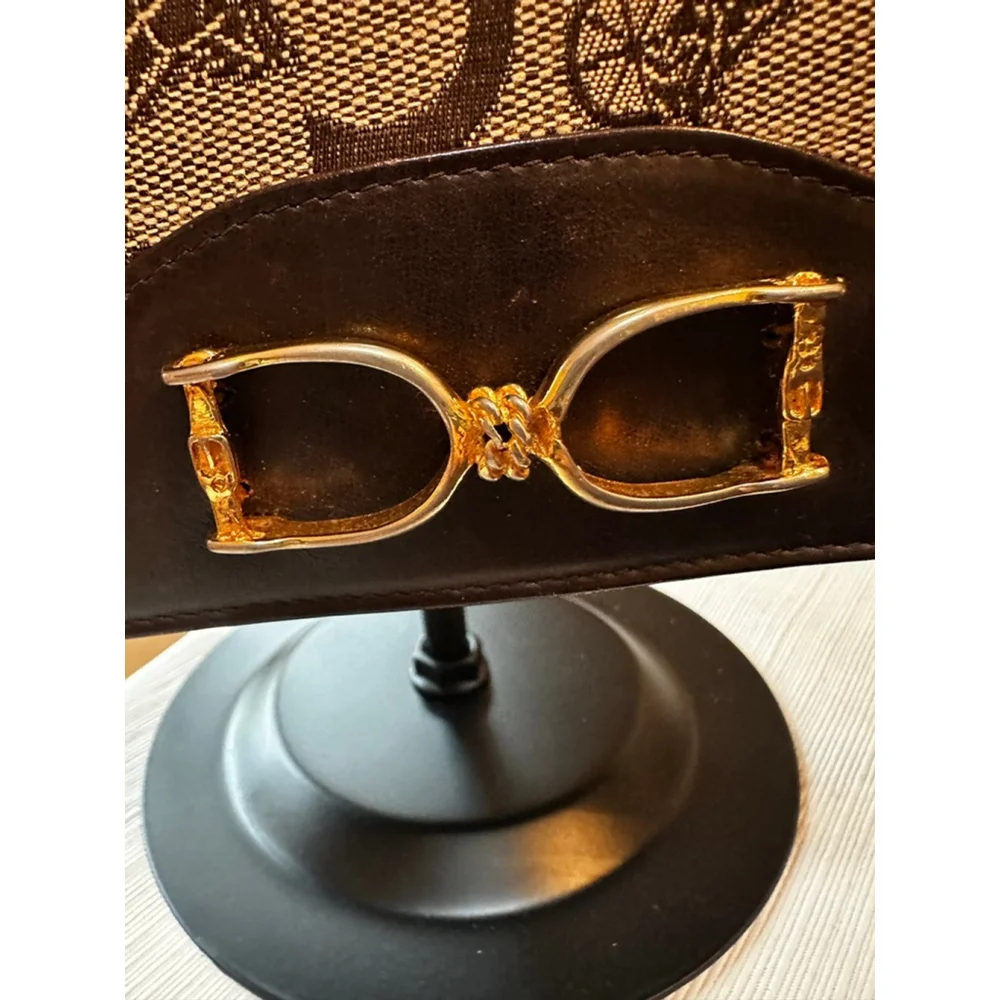 Celine Brown Beige Monogram Shoulder/Top Handle Bag